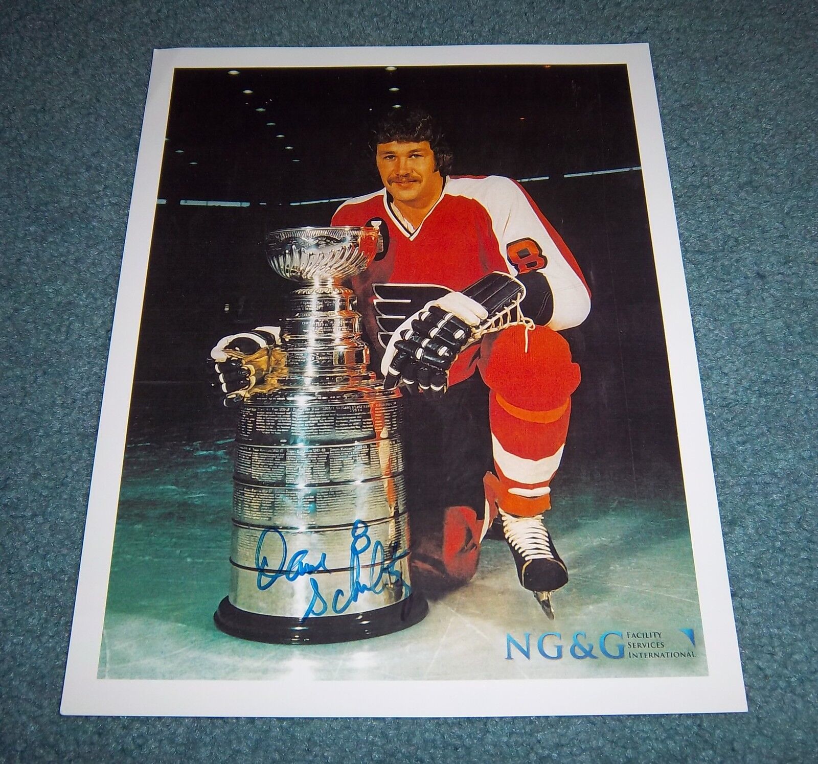 Philadelphia Flyers Dave Schultz Signed Autographed 8.5x11 Promotional Photo Poster painting B