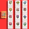 2027 New DIY Diamond Painting Flower Bouquet Desk Calendar Set 12-Month Flip Calendar Design Monthly Planner Office Desktop Decor