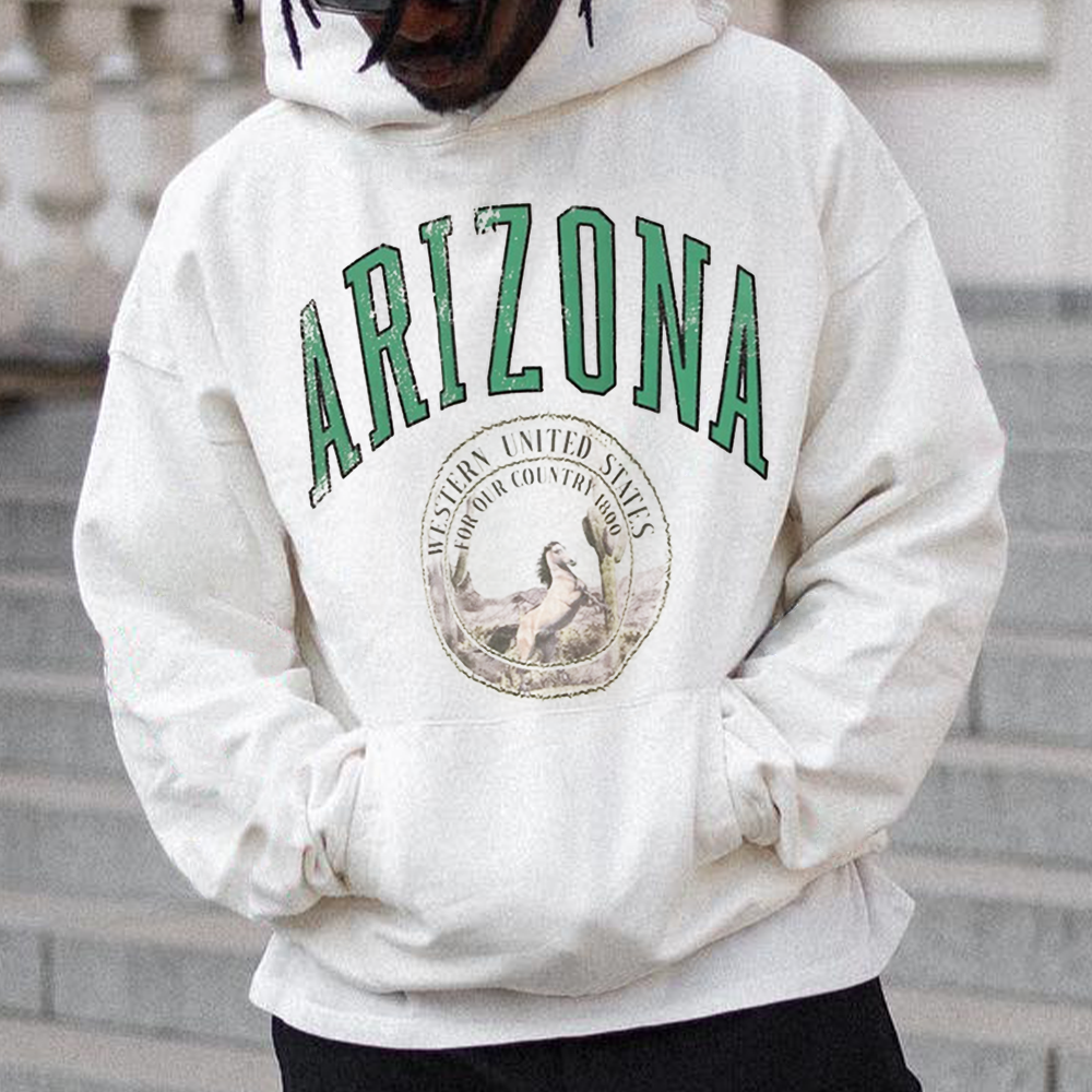 Vintage Men's Arizona Print Hoodie