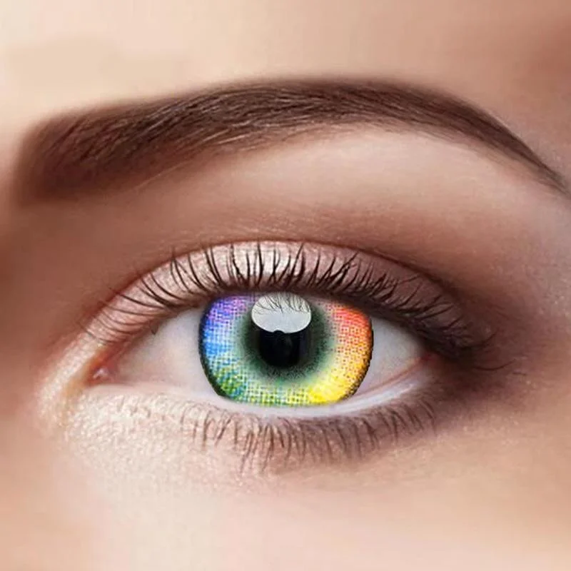 Eye Circle Lens Rainbow Flash Colored Contact Lenses