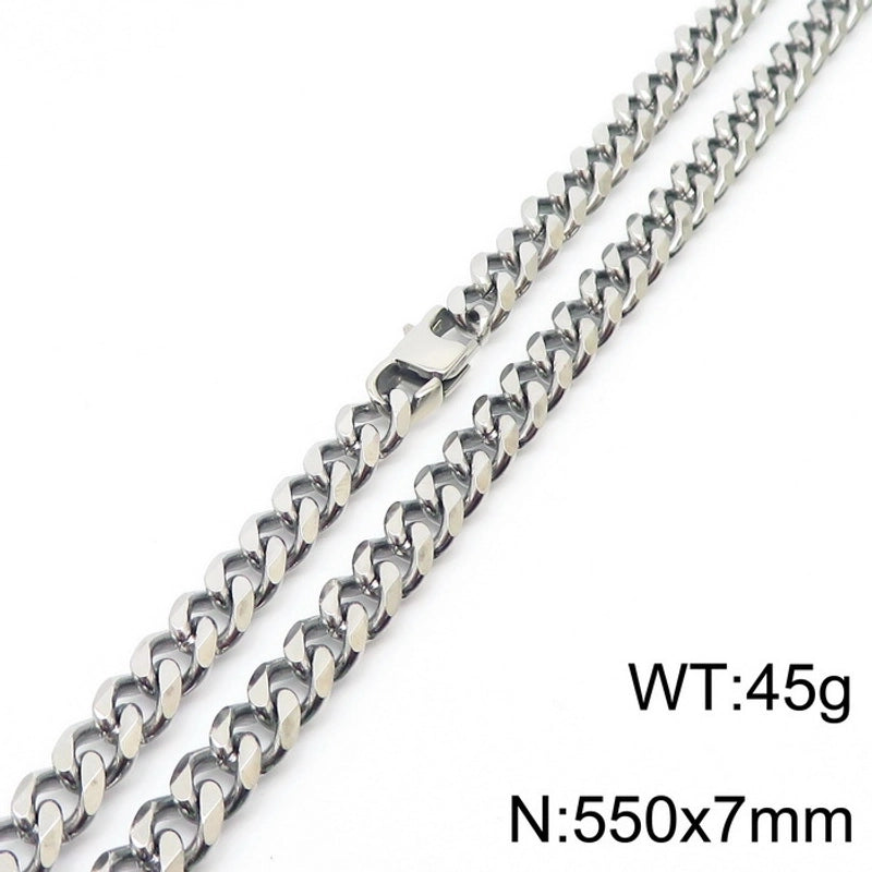 Minimalist Solid Color Titanium Steel Chain Unisex Necklace
