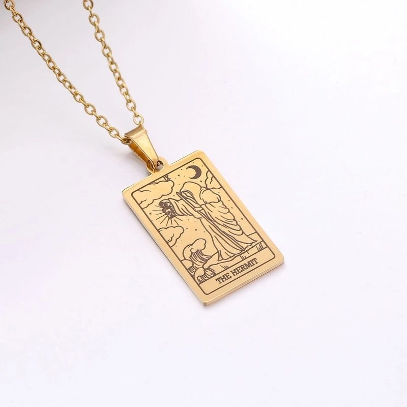 Minimalist Human Tarot 304 Stainless Steel Plating Pendant Necklace