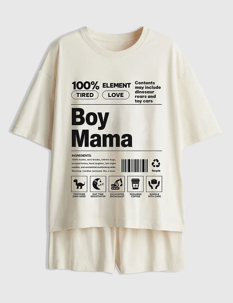 Women&rsquo;s Boy Mama Funny Mom Definition Boy Mama Club Mother's Day Short Sleeve Pajama Set