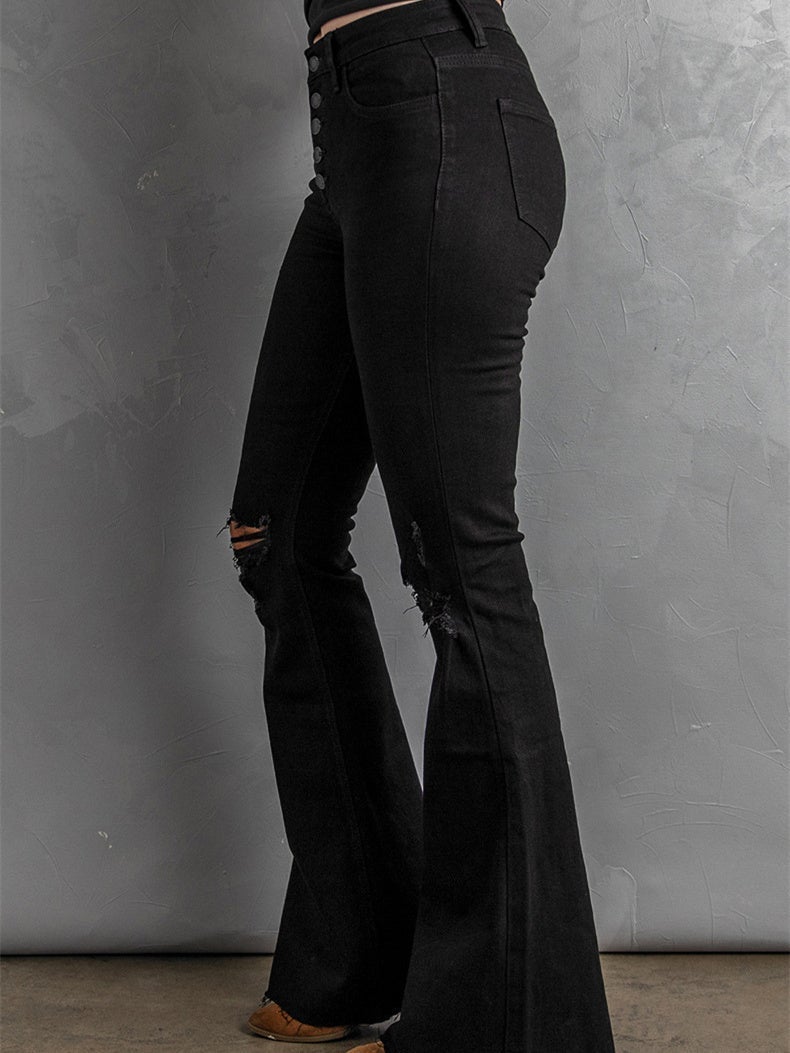 Women Half Sleeve V-neck Solid Color Dress