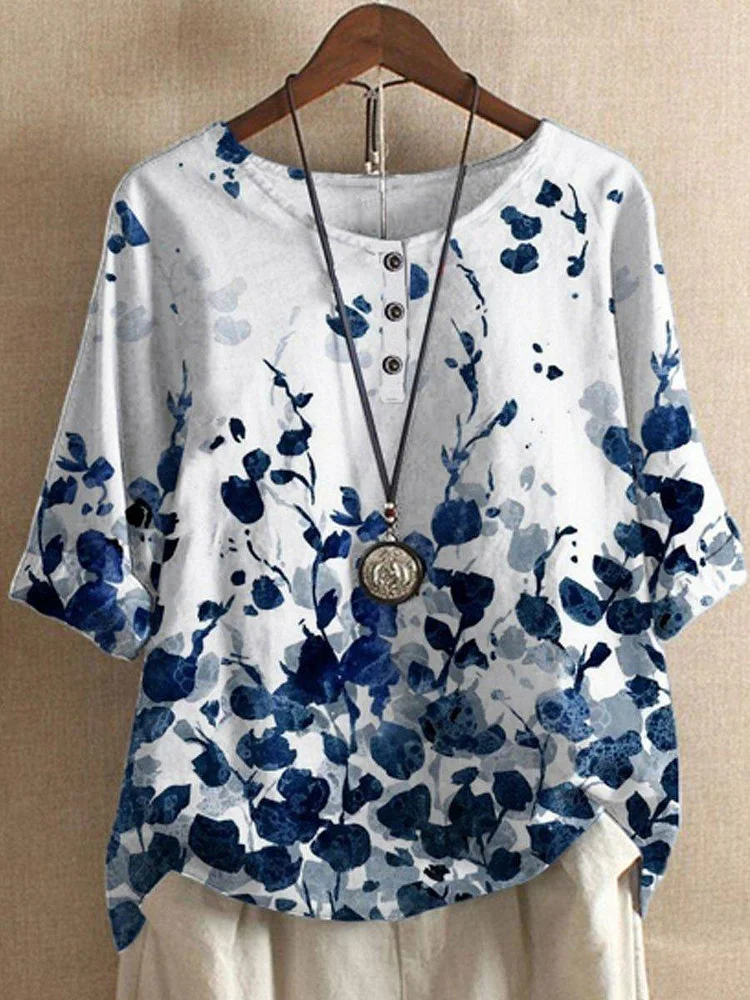 Women's Butterfly Flowers Casual Top