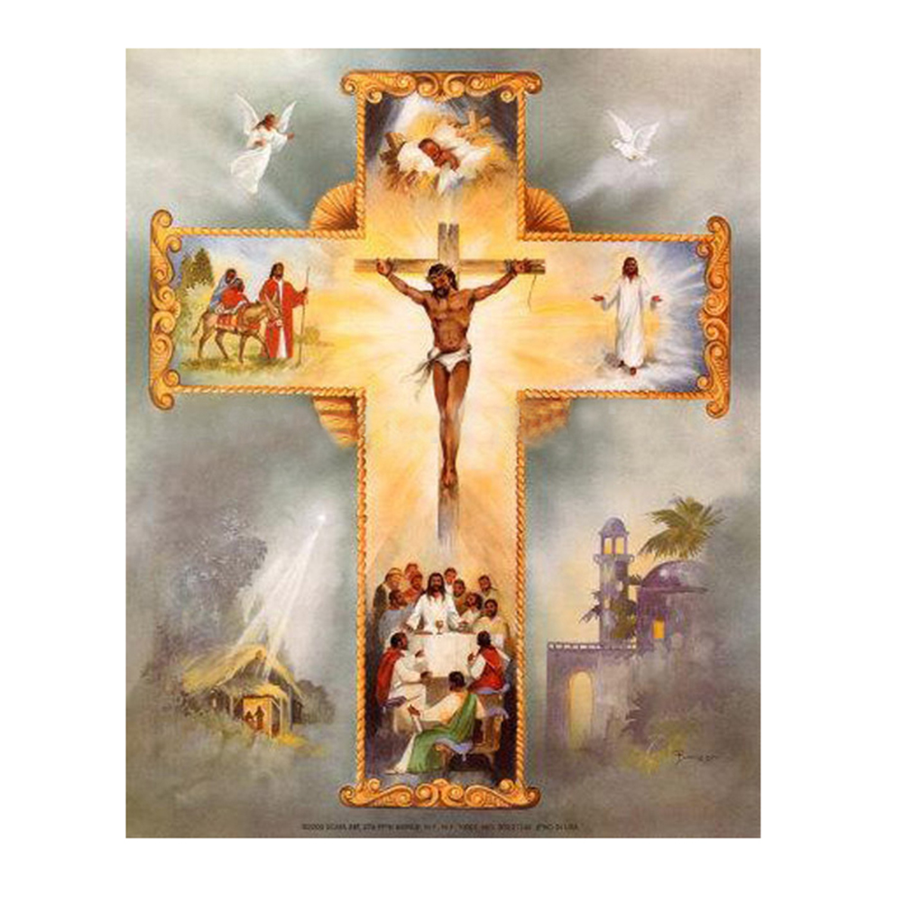 

30*40CM - Jesus Cross - Round Drill Diamond Painting, 501 Original