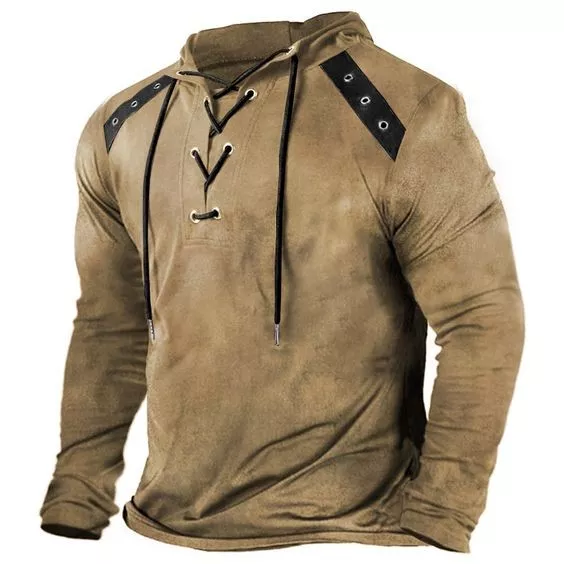 Retro Casual Men's Long Sleeves Hoodies