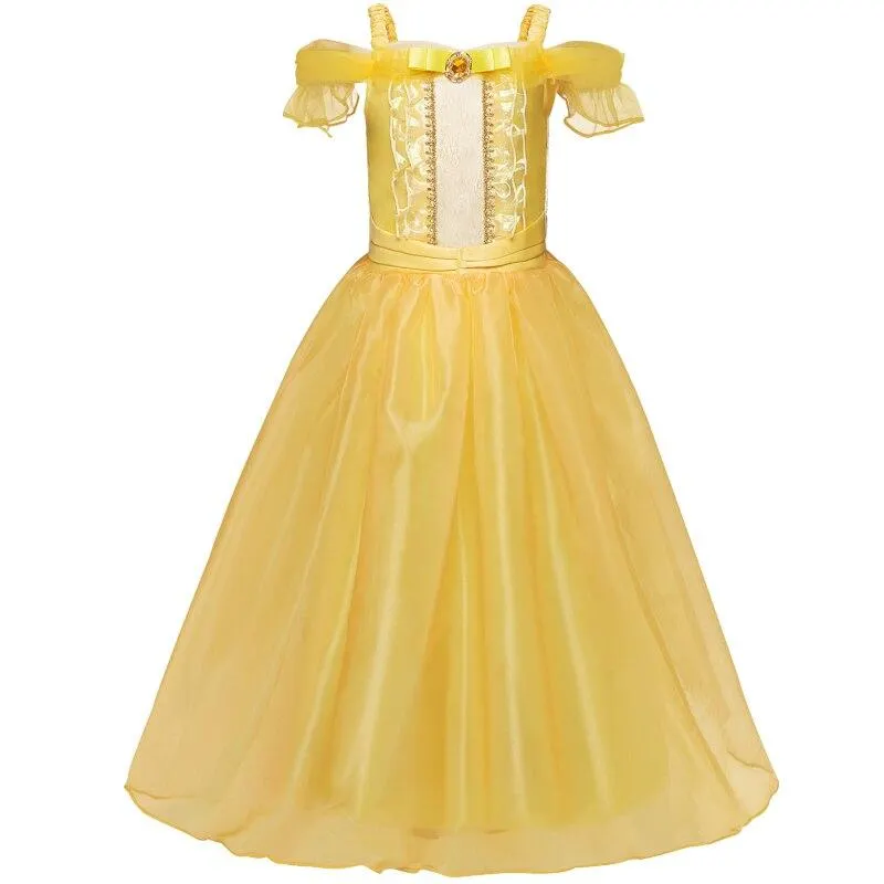 Dresses For Girls Princess Queen Cosplay Kids Costume Snowflake Henderson Party Dress Vestidos Children Girls Clothing