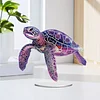 (US Local)5D DIY Special Shape Diamond Painting Desk Ornament Purple Animals Decor Kit