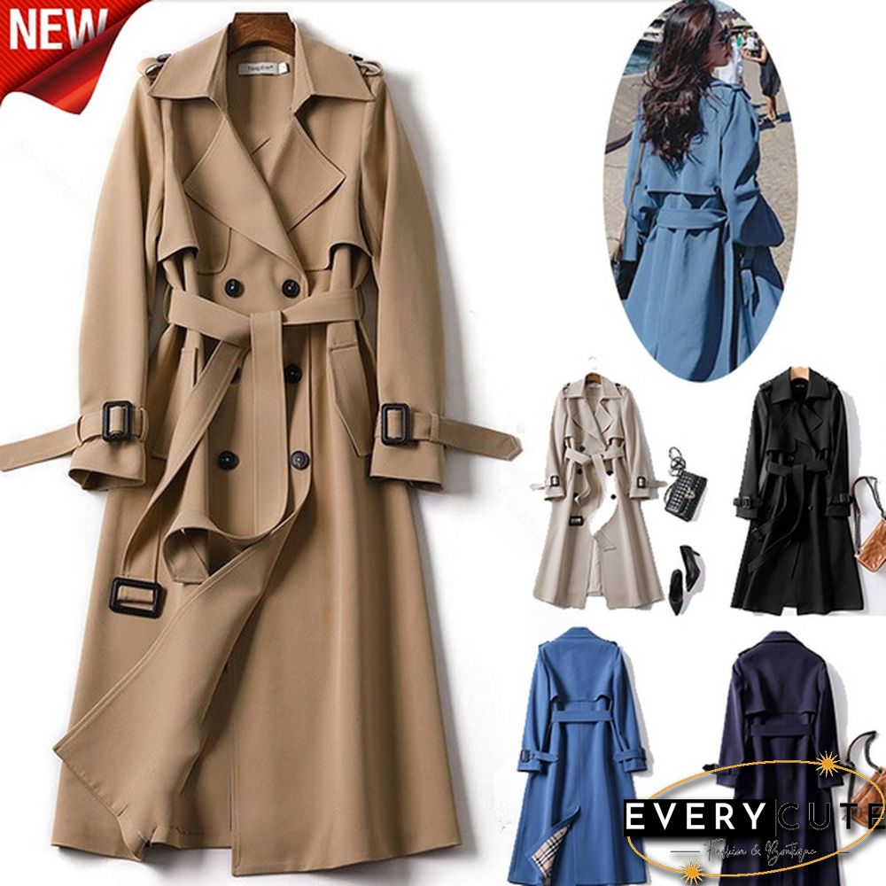autumn Long Trench Coat Women Double Breasted Slim Trench Coat Female Outwear Fashion Windbreaker coat