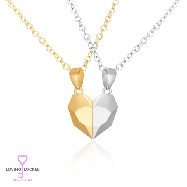 Lovinglocked Couples Magnetic Heart Pendants (2Pcs)