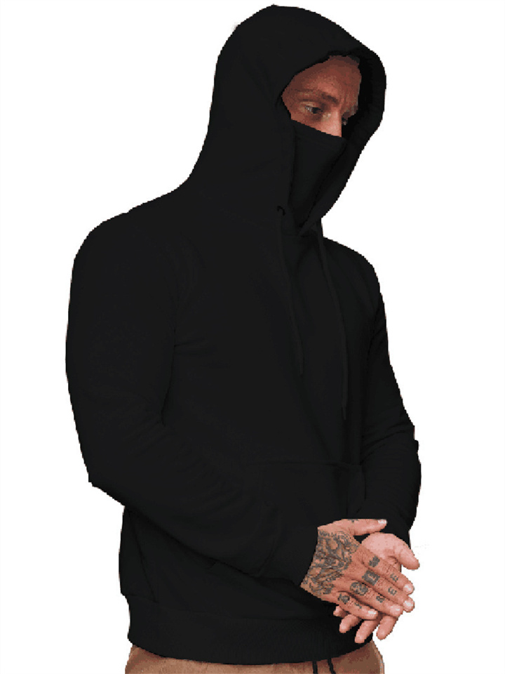 Drawstring Solid Color Loose Sportswear Men's Sweatshirt Hooded Long Sleeve T-Shirt Call of Duty Men's Sweatshirt Masks