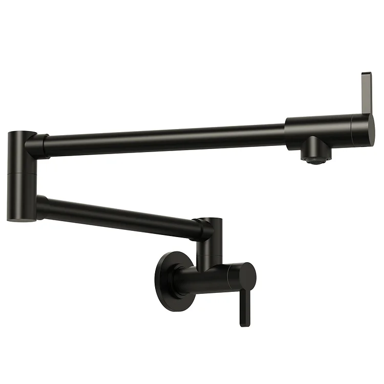 EVERSTEIN 2-Handle Wall Mount Pot Filler Kitchen Faucet in Matte Black SFS-1179-BK