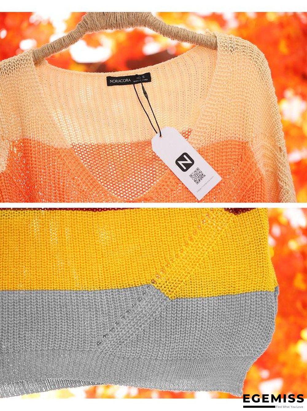 long sleeve v neck casual sweater | EGEMISS
