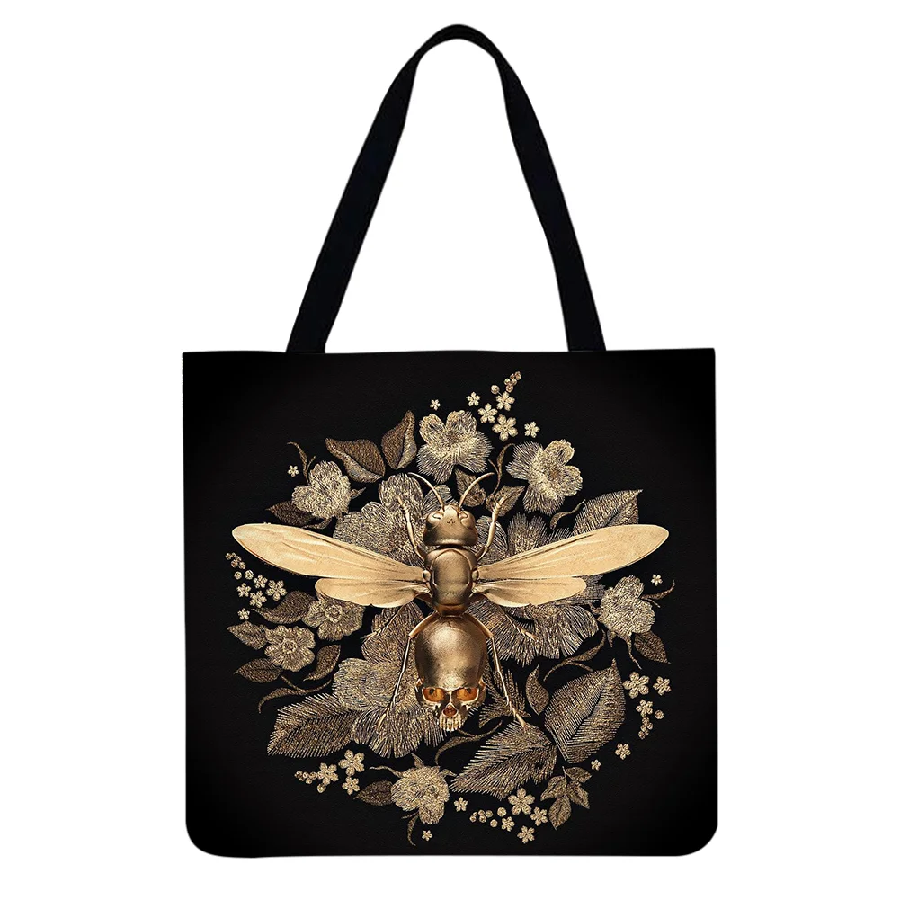 Linen tote bag-Bee