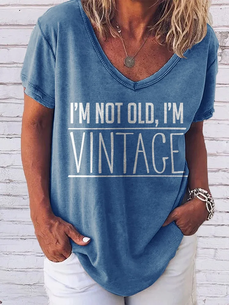 Bestdealfriday I'm Not Old I'm Vintage Short Sleeve V Neck T-Shirt