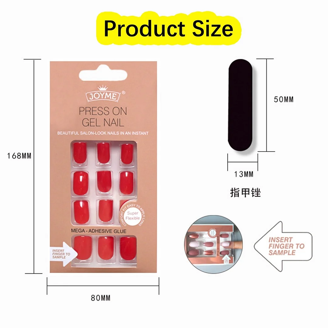 24Pcs Nails Art Fake Nail Tips False Press on Coffin with Glue Stick Designs Clear Display Short Set Full Cover Artificial Squar-Nail Inspo