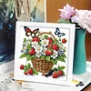 Butterfly Flower 5D DIY Partial Special Shaped Drill Diamond Painting With Frame Kit 17.2x17.2cm