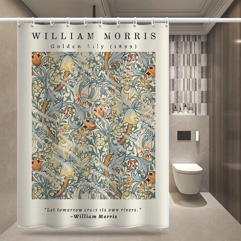 Nordic Beautiful Van Gogh Painting Shower Curtain Thickened Water-Repellent Cloth Modern Minimalist Digital Printing Delivery