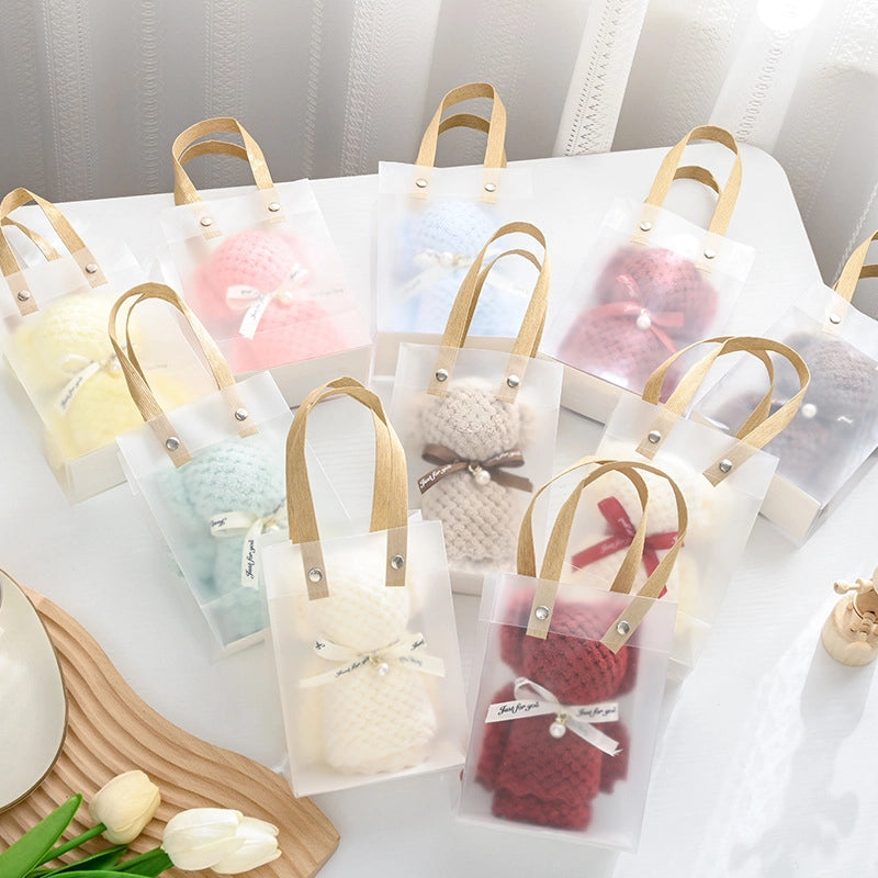 5 Pieces Coral Fleece Pineapple Pearl Bear Towel Gift Small Gift 30*30 Opening Gift Welfare Gift