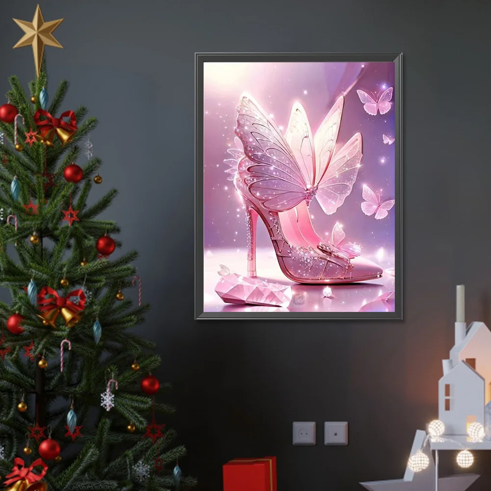 Diamond Painting - Full Round Drill - Butterfly High Heels(Canvas|30*40cm)