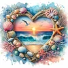 (US Local)Beach-11CT Counted Cross Stitch Kit(40x40cm)