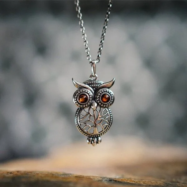 Sterling Silver Tree of Life Owl Necklace