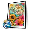 Dragonfly Sunflower Verse Diamond Painting Kits for Adults Beginners 30x40cm