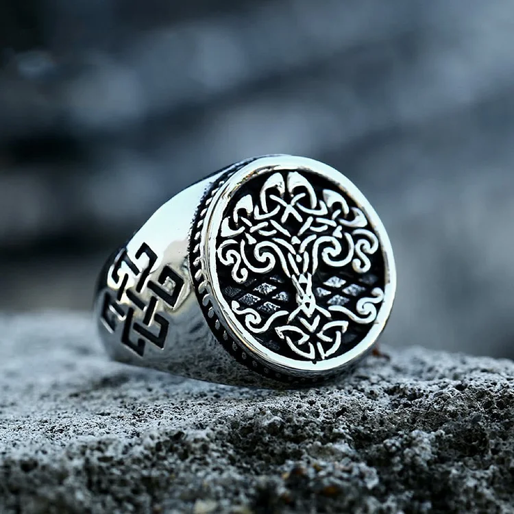 Coutureaura Vintage Stainless Steel Tree Of Life Ring