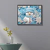 >SALE<5D DIY Partial Special Shaped Drill Diamond Painting Snowman-Blue Decor 40x50cm
