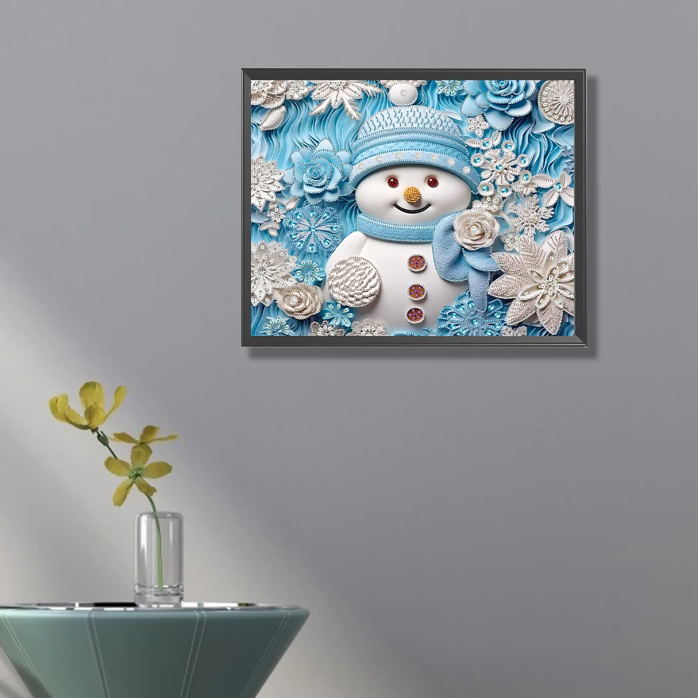 Diamond Painting - Partial Special Shaped Drill - Snowman(Canvas|50*40cm)