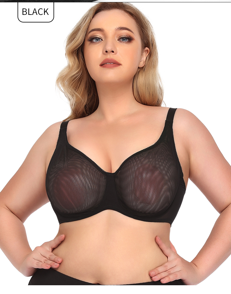 Plus Size Double Layer Mesh Bra