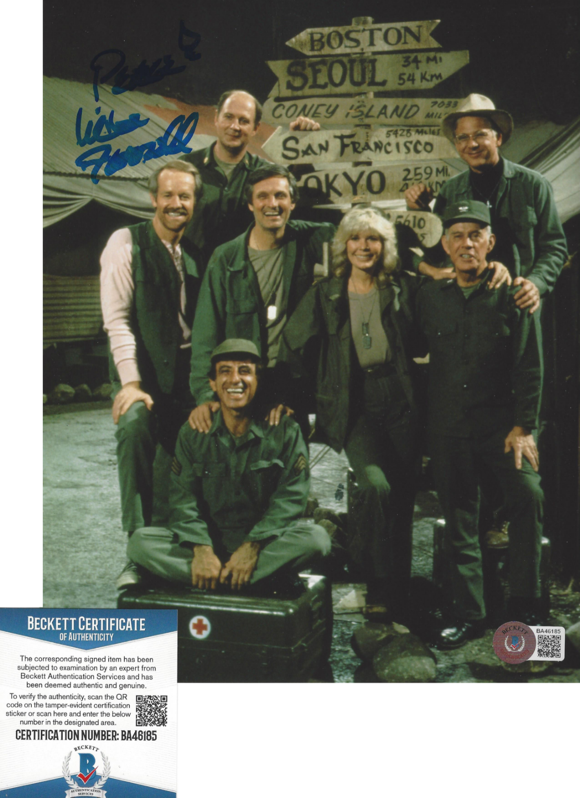 MIKE FARRELL SIGNED 'M*A*S*H' BJ HUNNICUTT 8x10 Photo Poster painting MASH SHOW BECKETT BAS COA