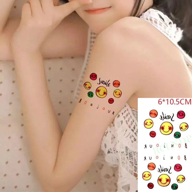 Waterproof Temporary Tattoo Sticker Cute Colorful Cartoon Bear Flash Tatoo Fake Tatto Body Art for Woman Men