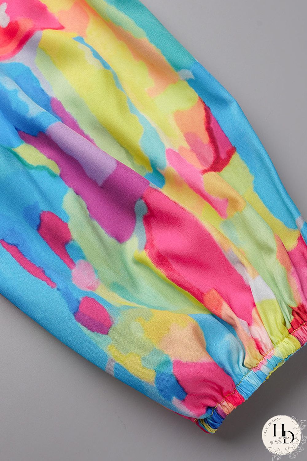 Yellow Casual Print Patchwork Off the Shoulder Long Sleeve Two Pieces