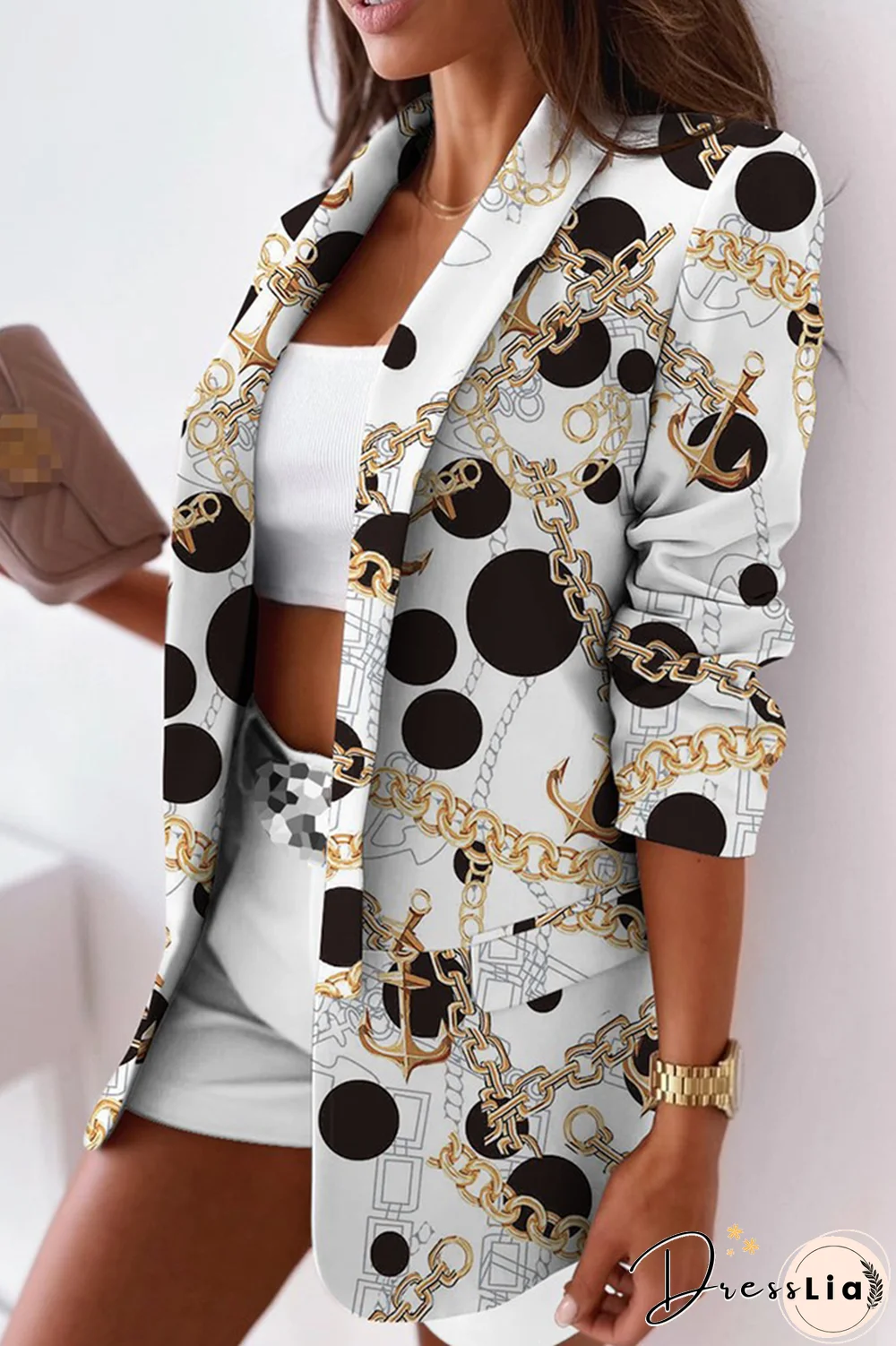 Casual Solid Split Joint Turndown Collar Outerwear