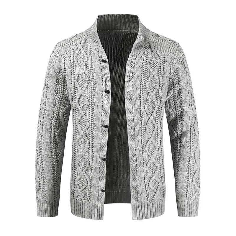 Plain Turtleneck Single-Breasted Men's Sweater