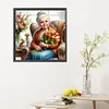 Diamond Painting-DIY Full Round Drill Old Lady With Tulips