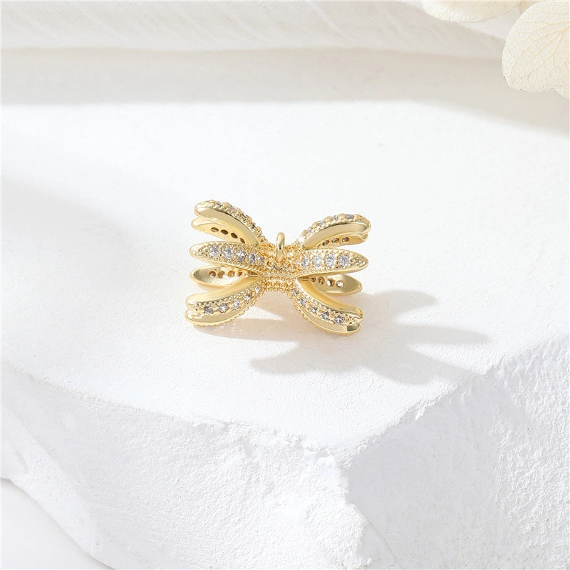 Zhongxing 14K Color Retaining Micro Inlaid Zircon Screw Buckle Small Waist Pearl Buckle DIY Bracelet Necklace Connecting Buckle Accessories