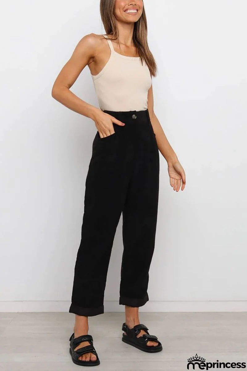 High Waisted Baggy Corduroy Pant