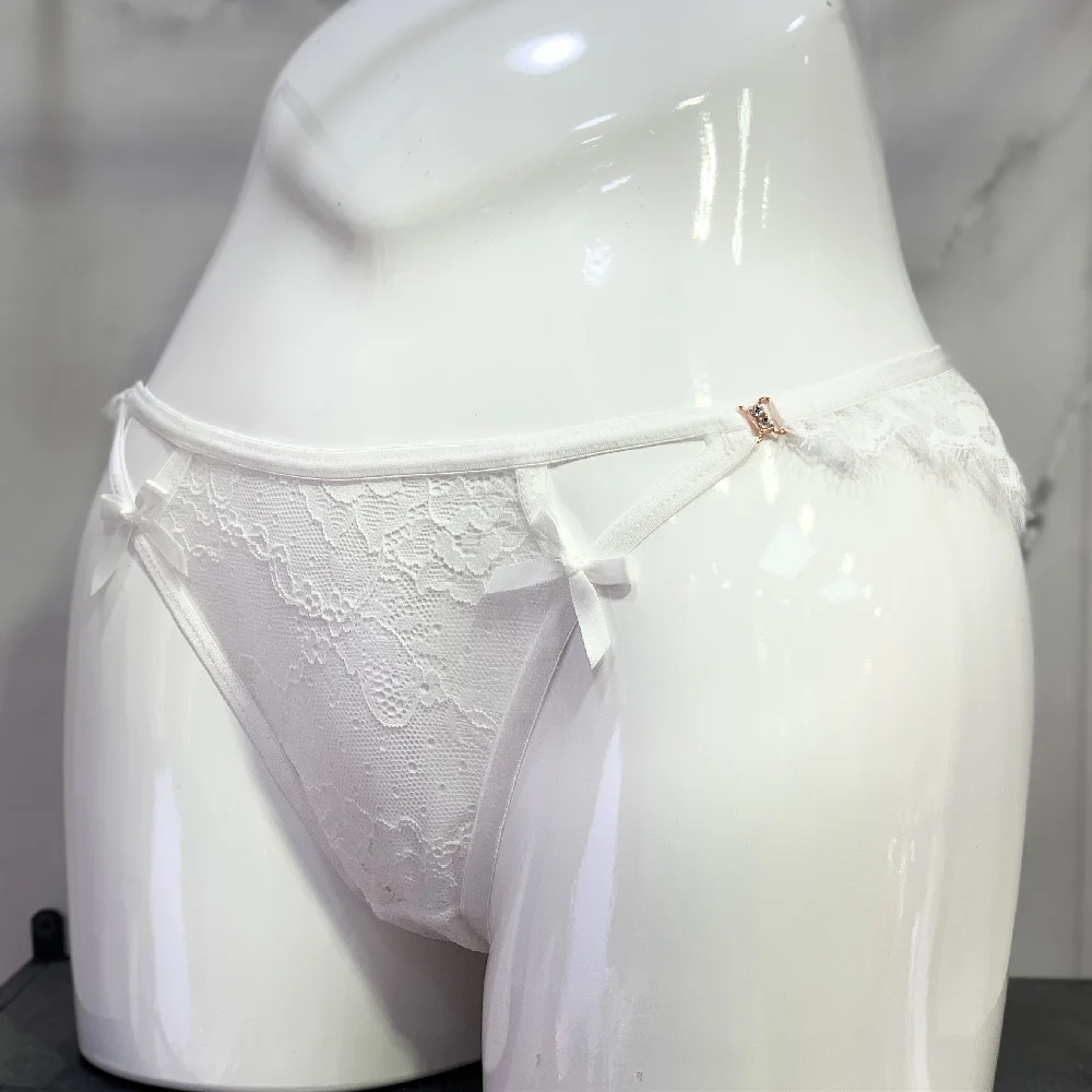 Athvotar Athvotar Triangle Hollow Lace Side Thong Lady Water Drill Hanging Cotton Crotch Trousers Tpants