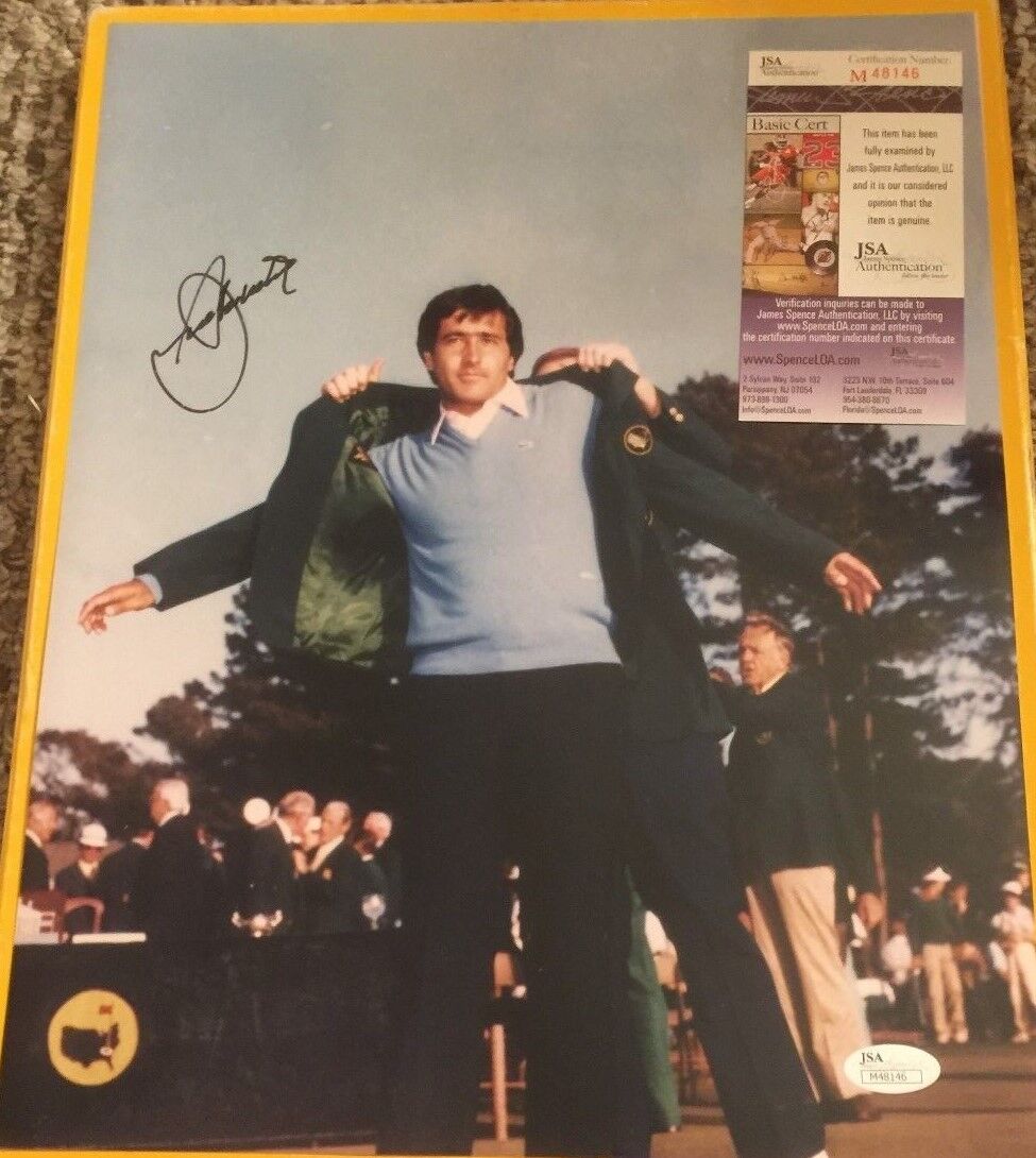 SEVE BALLESTEROS SIGNED 11X14 MASTERS GOLF Photo Poster painting JSA CERTIFIED