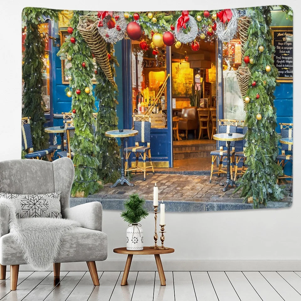 Christmas Tapestry Christmas Decorations In Corner Shops Bedroom Living Room Wall Hanging Tapestry Home Decor Xmas