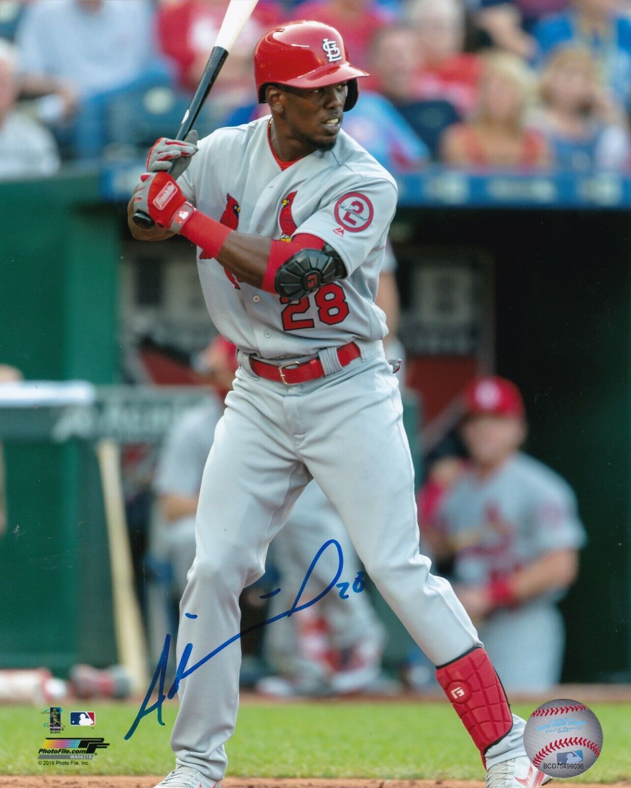 ADOLIS GARCIA ST. LOUIS CARDINALS ACTION SIGNED 8x10