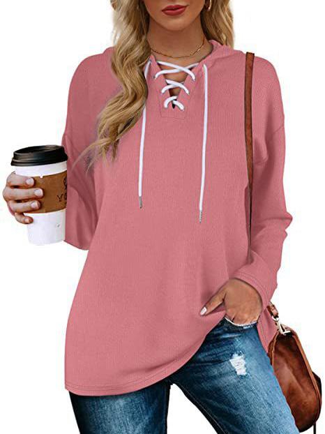 Women's V-neck Long Sleeved Sweatshirt Top