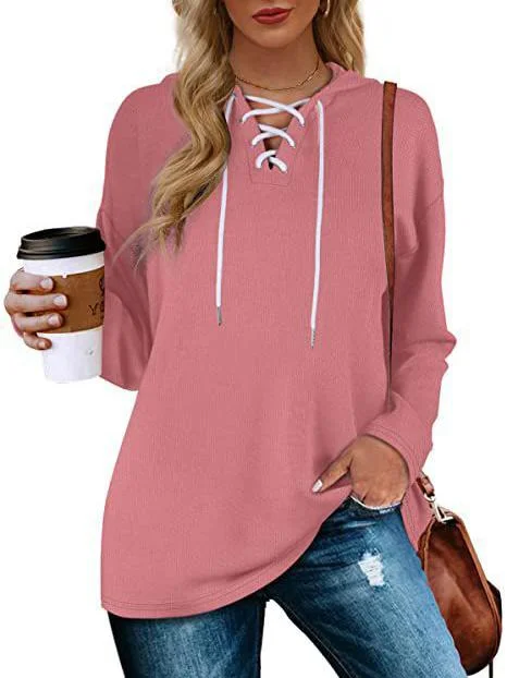Women's V-neck Long Sleeved Sweatshirt Top