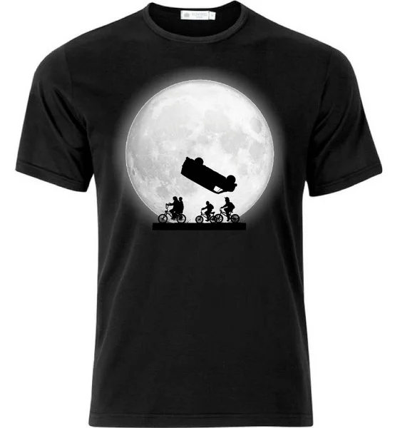 Stranger Things Themed Full Moon Halloween T Shirt Black
