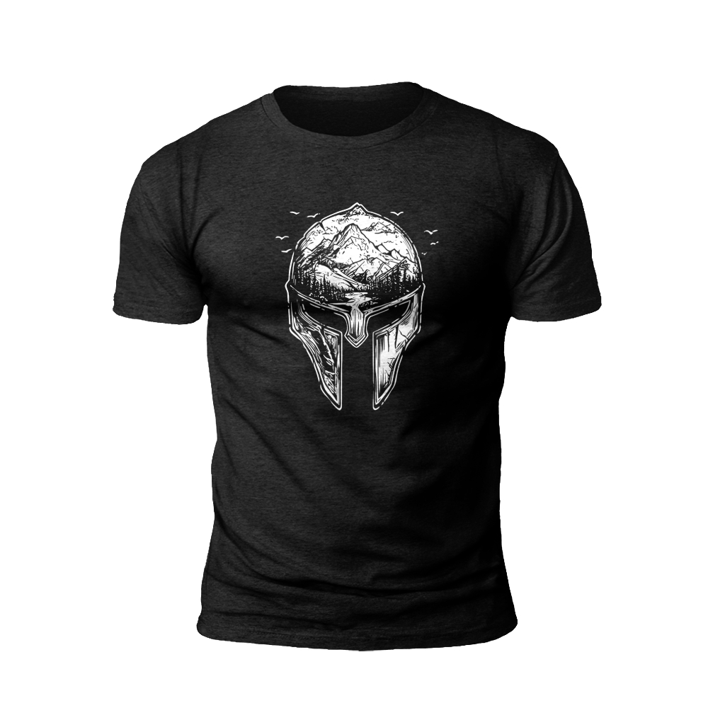 Helmet of the Fallen: A Tribute to the Warrior's Journey T-shirt