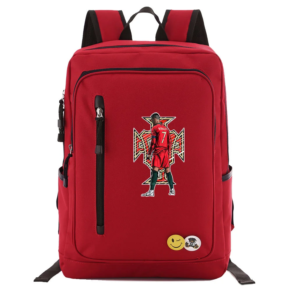 Buzzdaisy Product Title: Large Capacity Cristiano Ronaldo Square Backpack with Computer Protection Bag for 15-inch Laptop
