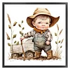 Cowboy Kid - 11CT Stamped Cross Stitch 40*40cm/15.75*15.75in